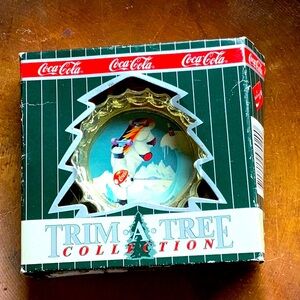 🐻‍❄️🐻‍❄️Coca-Cola Christmas Ornament 1998 POLAR BEAR TRIM A TREE DEADSTOCK